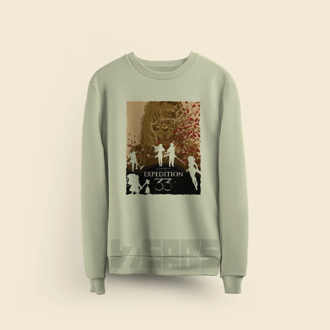 سویشرت Clair Obscur Expedition 33 طرح پوستر (2) سویشرت Clair Obscur Expedition 33 طرح پوستر